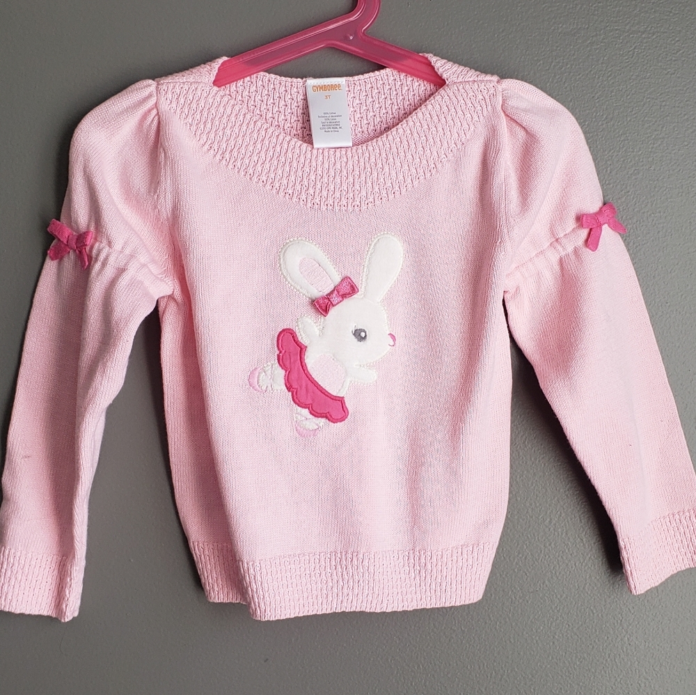 Gymboree Toddler Girl's 3T Bunny Knit Pink Sweater